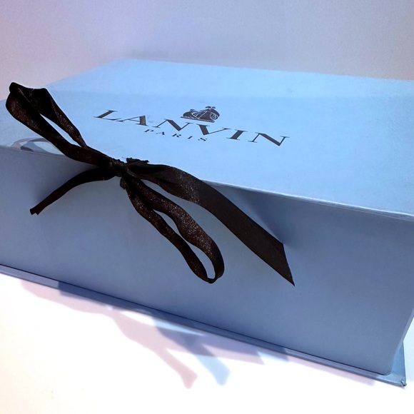 LANVIN Platform Slingback Heels with Patent Leather Toe and Wooden Heel - Picture 2 of 7